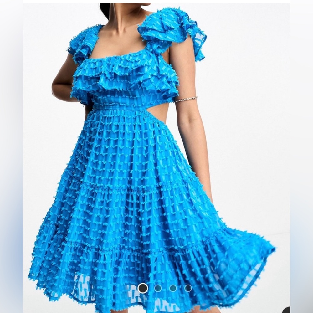 ASOS Vibrant Blue Textured Mini Dress